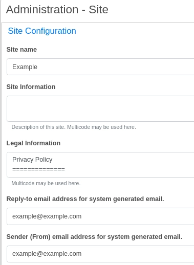 Streams site settings Streams site settings